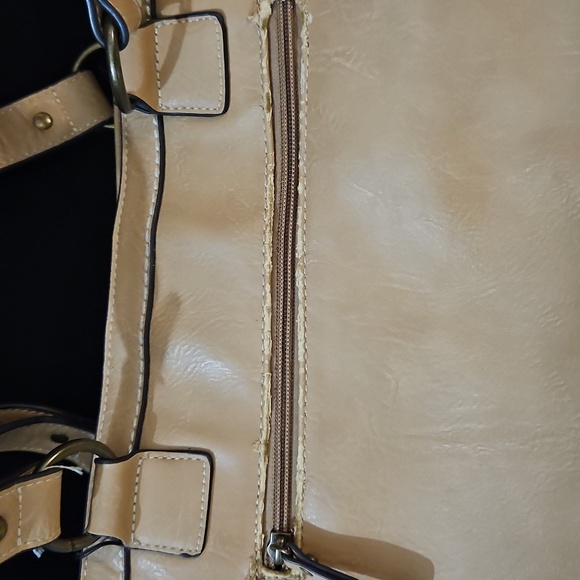 Born Concept Light Tan Faux Leather Tote Bag - Picture 8 of 12